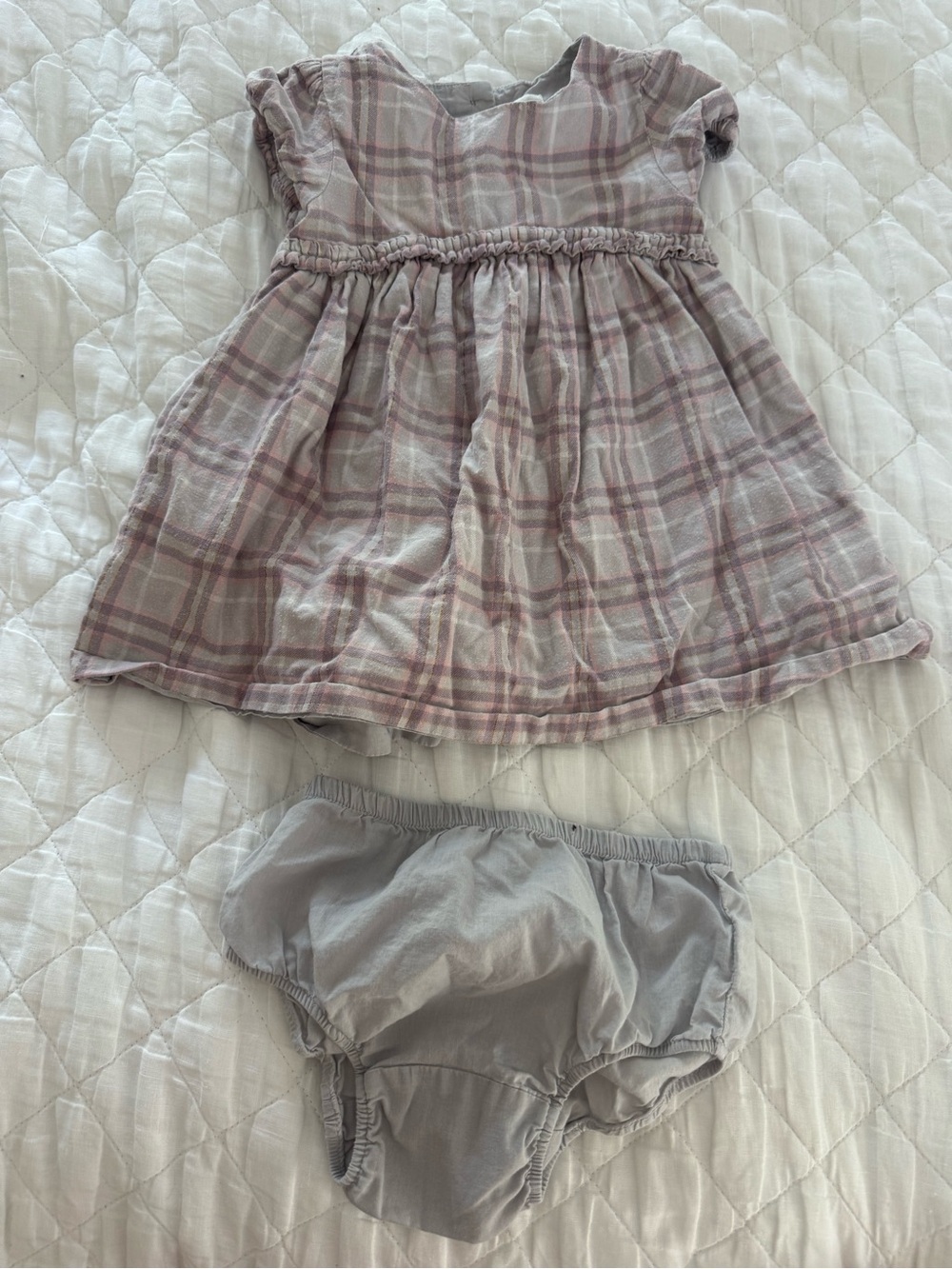 Girls Pink Plaid Dress with Matching Bloomers - GAP BABY